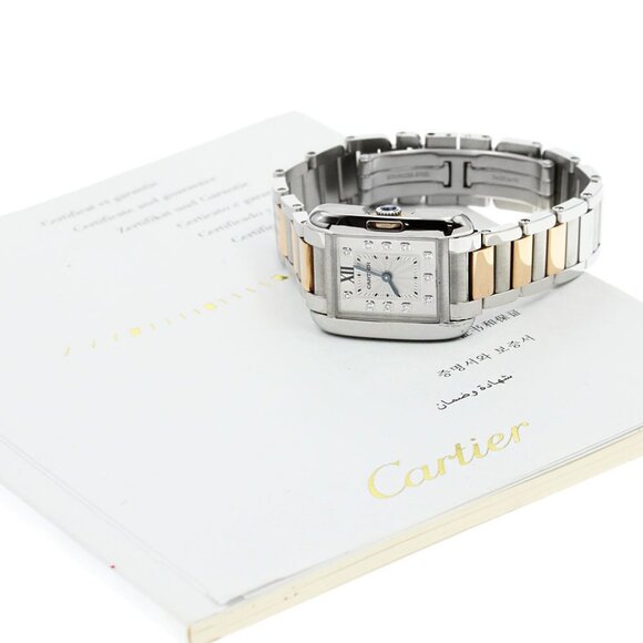 CARTIER Tank Anglaze SM WT100024 PG2 tone 11P diamond Quartz Ladies_845654 - Picture 1 of 6